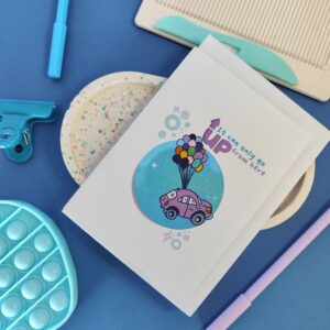 It can only go up from here greeting card