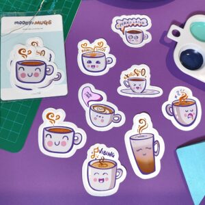 Moody Mug sticker set