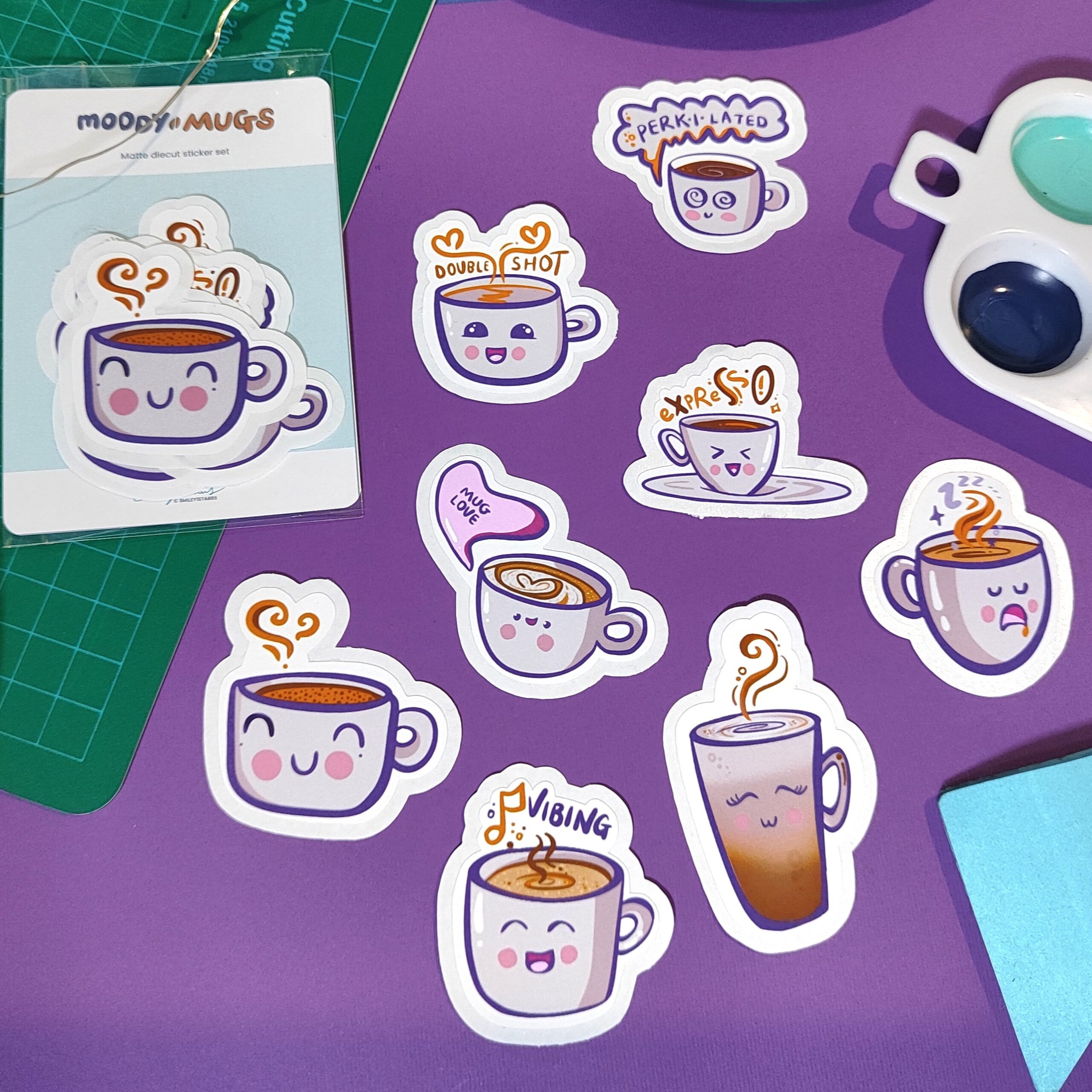 Moody Mug sticker set