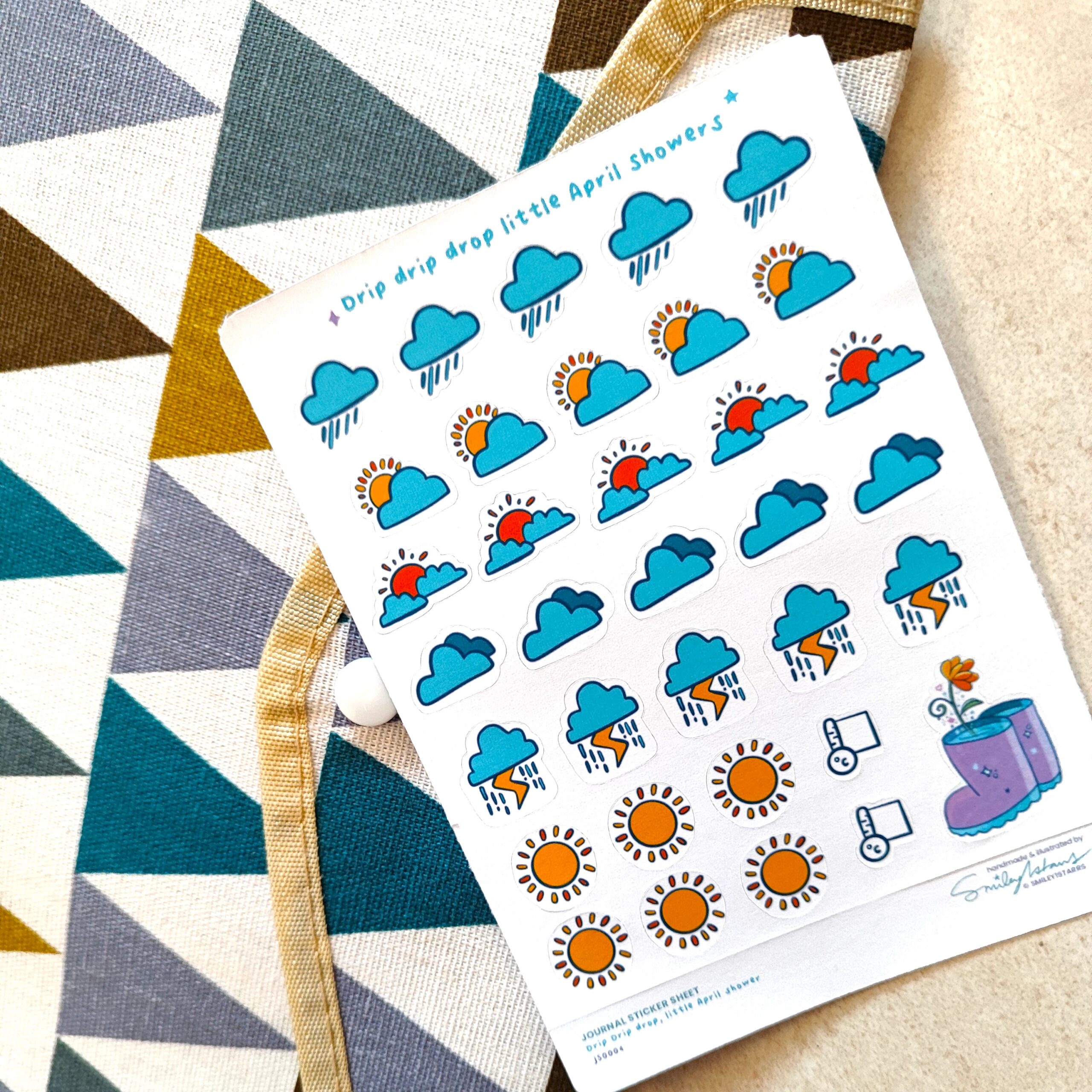 Drip drip drop little April showers journal sticker sheet - Image 2