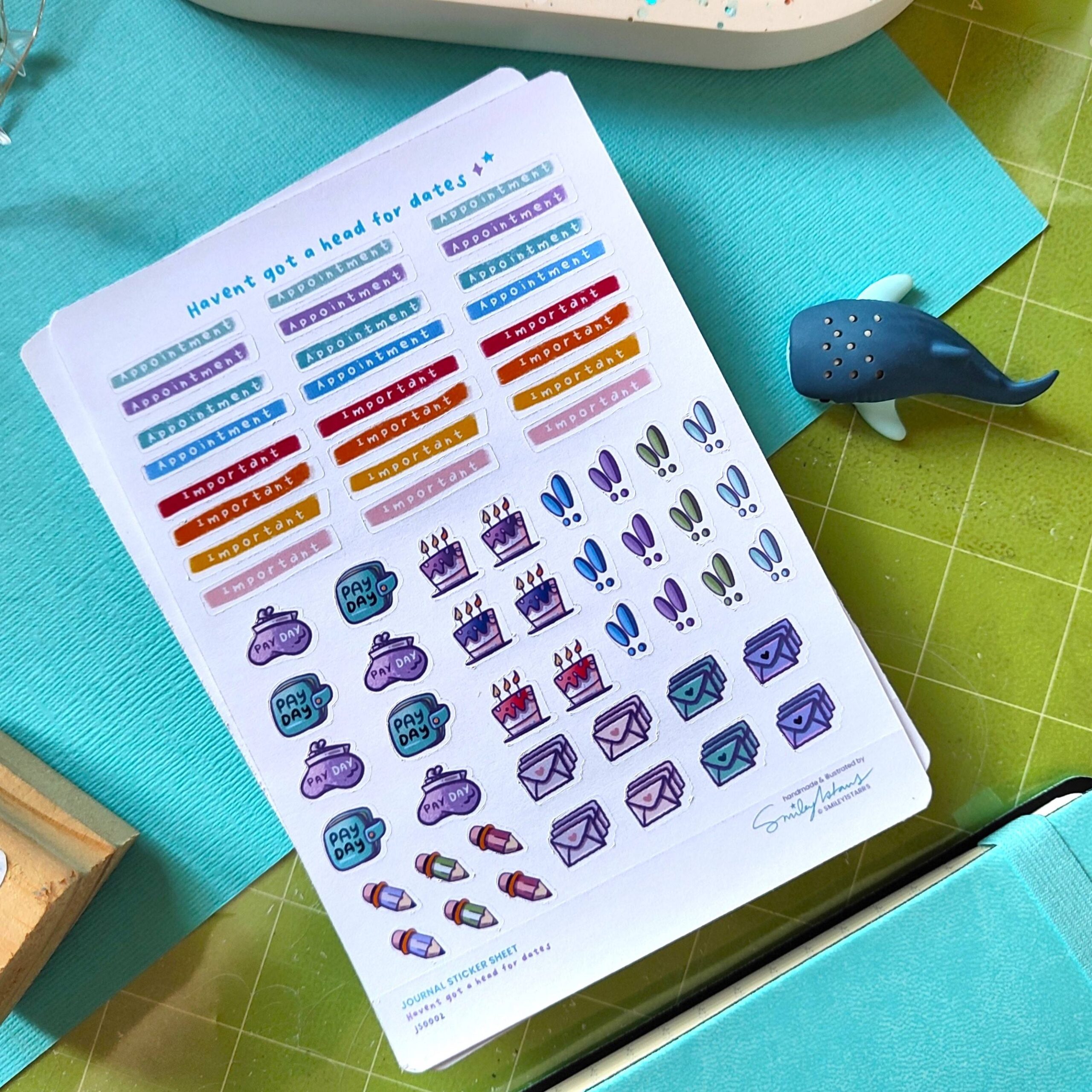 I haven't got a head for dates journal sticker sheet - Image 2