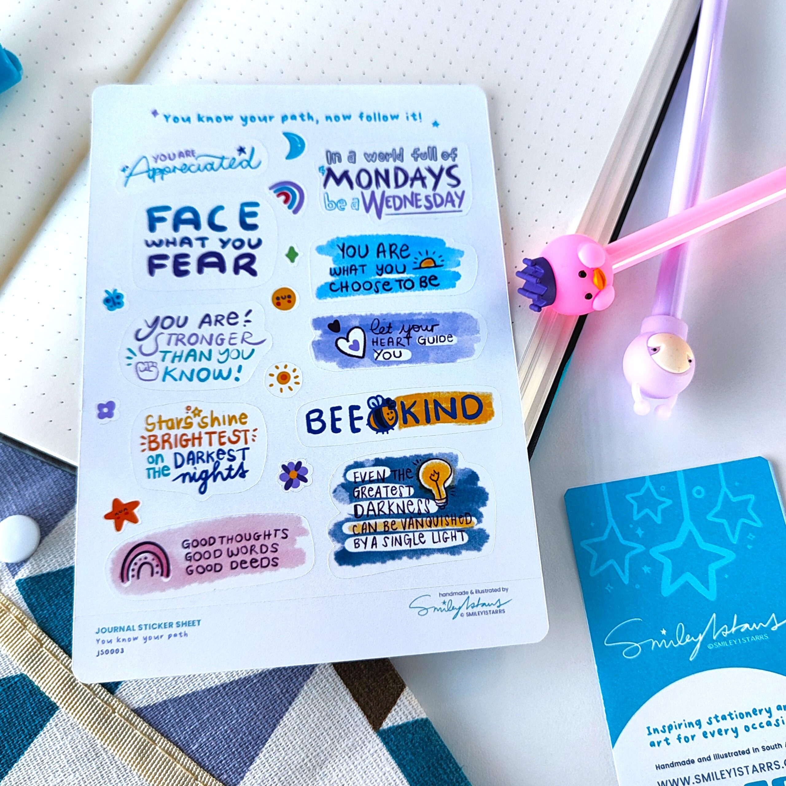 You know your path, now follow it journal sticker sheet