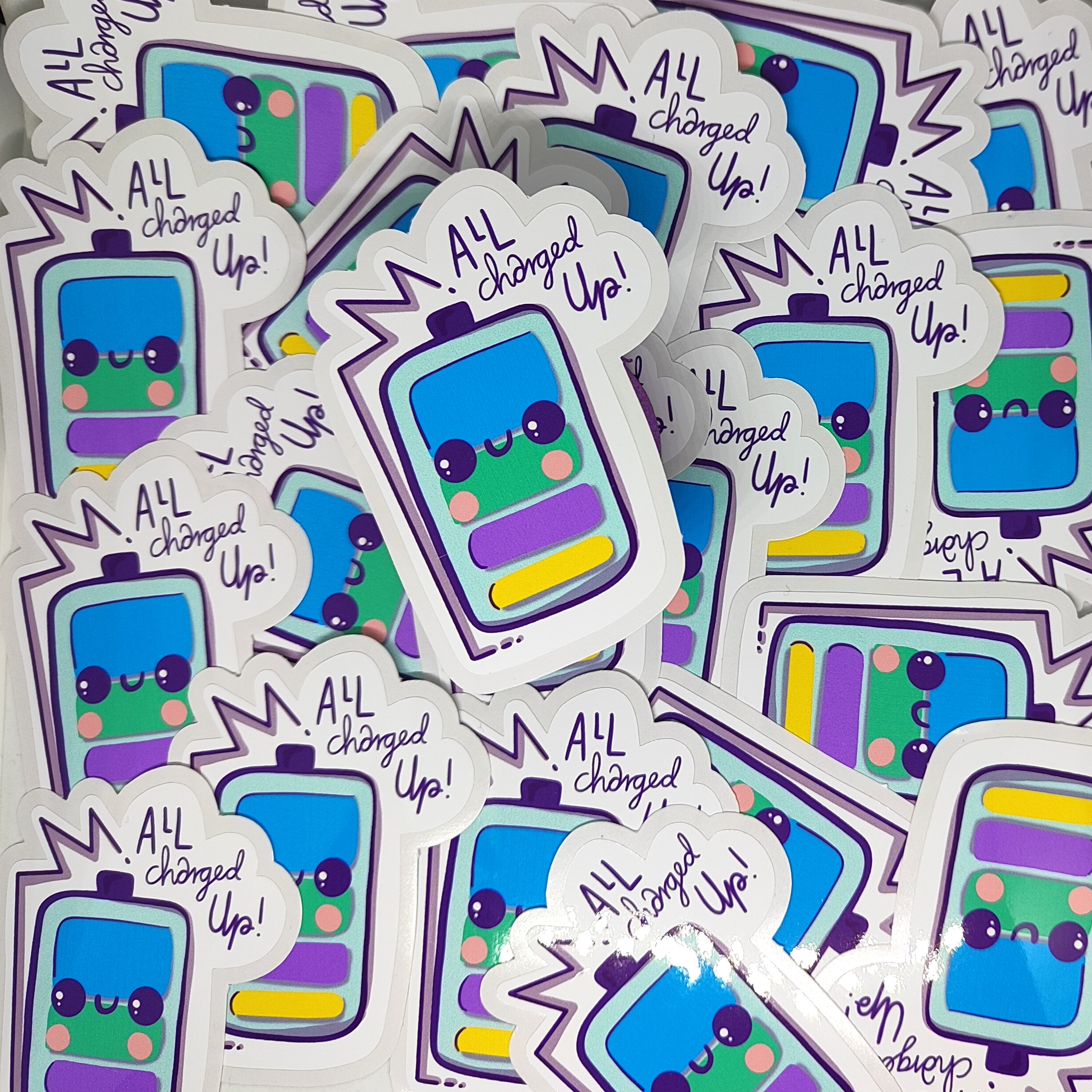 All Charged up novelty sticker