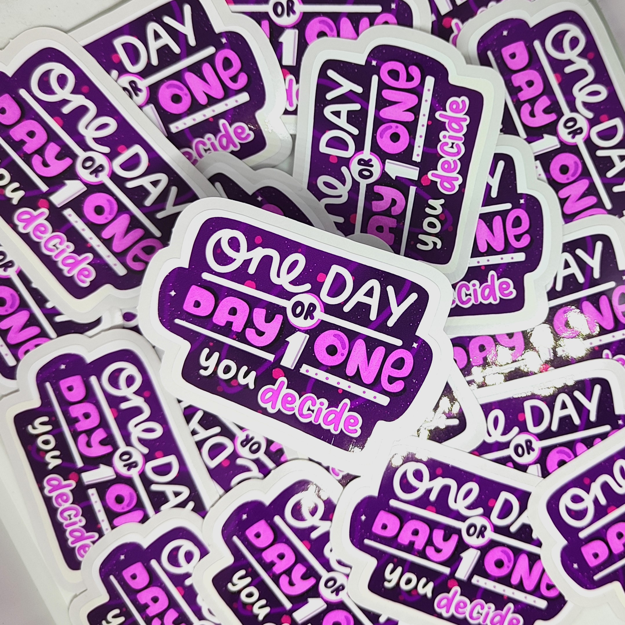 One day or day one novelty sticker