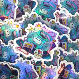 90s life Booming box novelty sticker