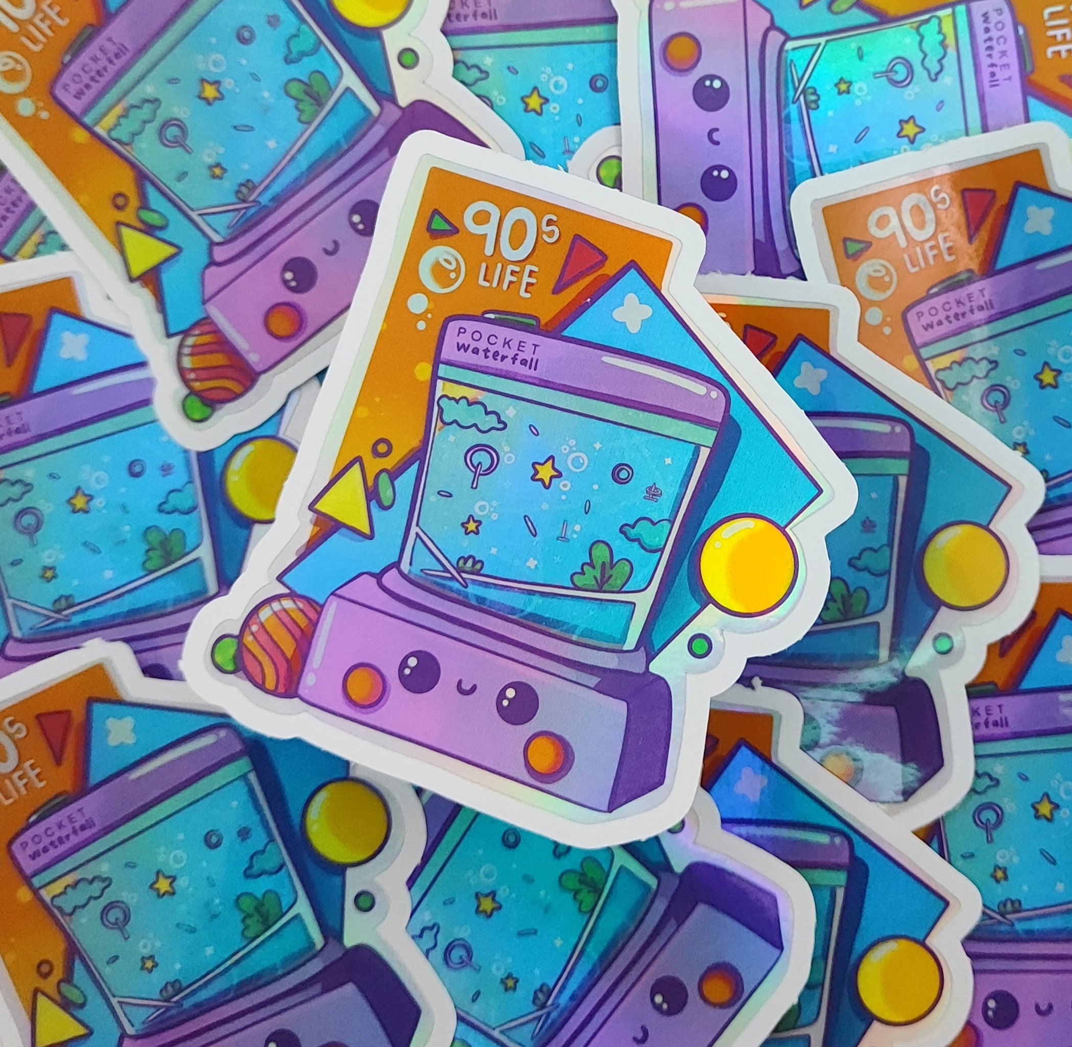 90s life Pocket waterfall novelty sticker