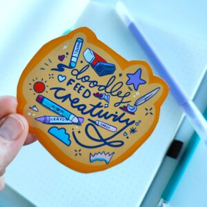Doodles feed creativity novelty sticker