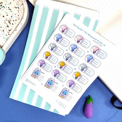 Journal stickers to help plan power outages in south africa. Colourful kiss cut sticker sheet perfect for planning, A6 sticker sheet 105x 148 mm