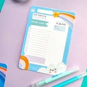 Downloadable Daily Planner Sheet, undated, hand drawn by Smiley1starrs