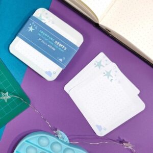 Memopad with cute stars and dot grid, handmade in South Africa by Smiley1starrs